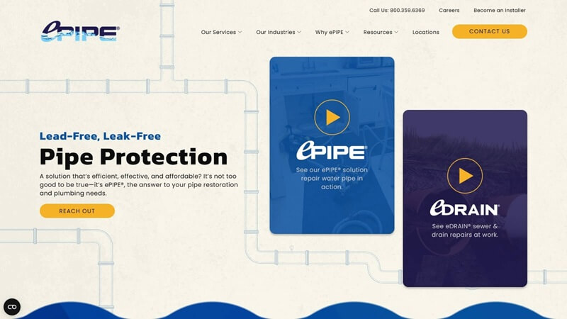 Screenshot of the homepage of the ePIPE site.